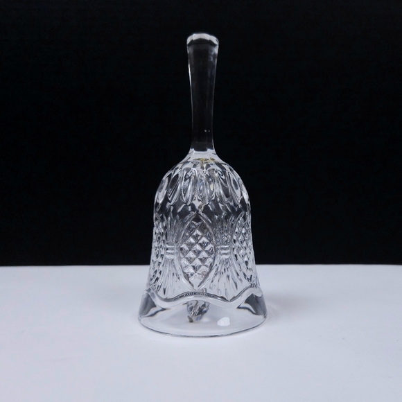 Vintage Crystal Cut Clear Glass Intricate Little Dinner Bell 5.5 X 2.5 In - Picture 1 of 8